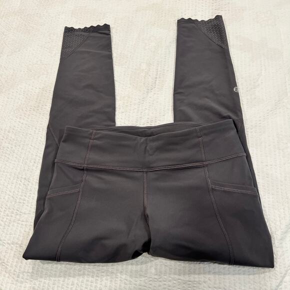 Lululemon tight stuff gray leggings reflective design 6 w - Picture 3 of 6